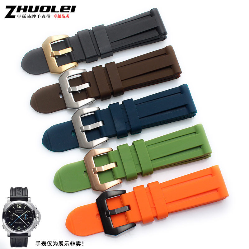 沛纳海防水柔软硅胶表带