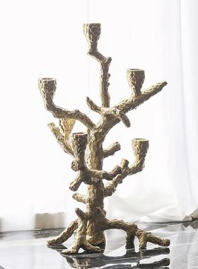 欧式古创意树酒MAW形烛台摆件酒店样板复房客厅别面墅店玄关桌装