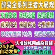 2023醉易出品亲传教程峡谷职业大局观王者荣耀高清视频课程196集