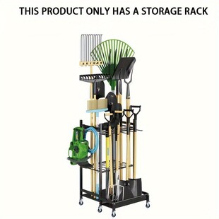 园林庭院清洁用具收纳架三层铁艺带轮花园移动农用工具收纳置物架