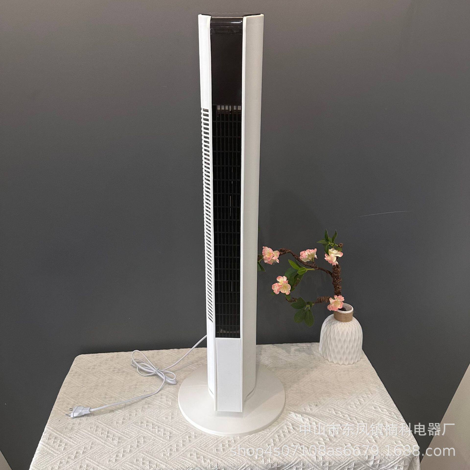 110v遥控塔扇落地单冷无叶风扇家用办公立式摇头电扇欧规