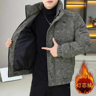 潮牌灯芯绒棉衣外套男士冬季加厚羽绒棉服男款宽松棉袄百搭修身袄