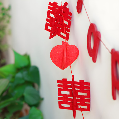 U-PICK婚庆DIY不织布桃心挂饰