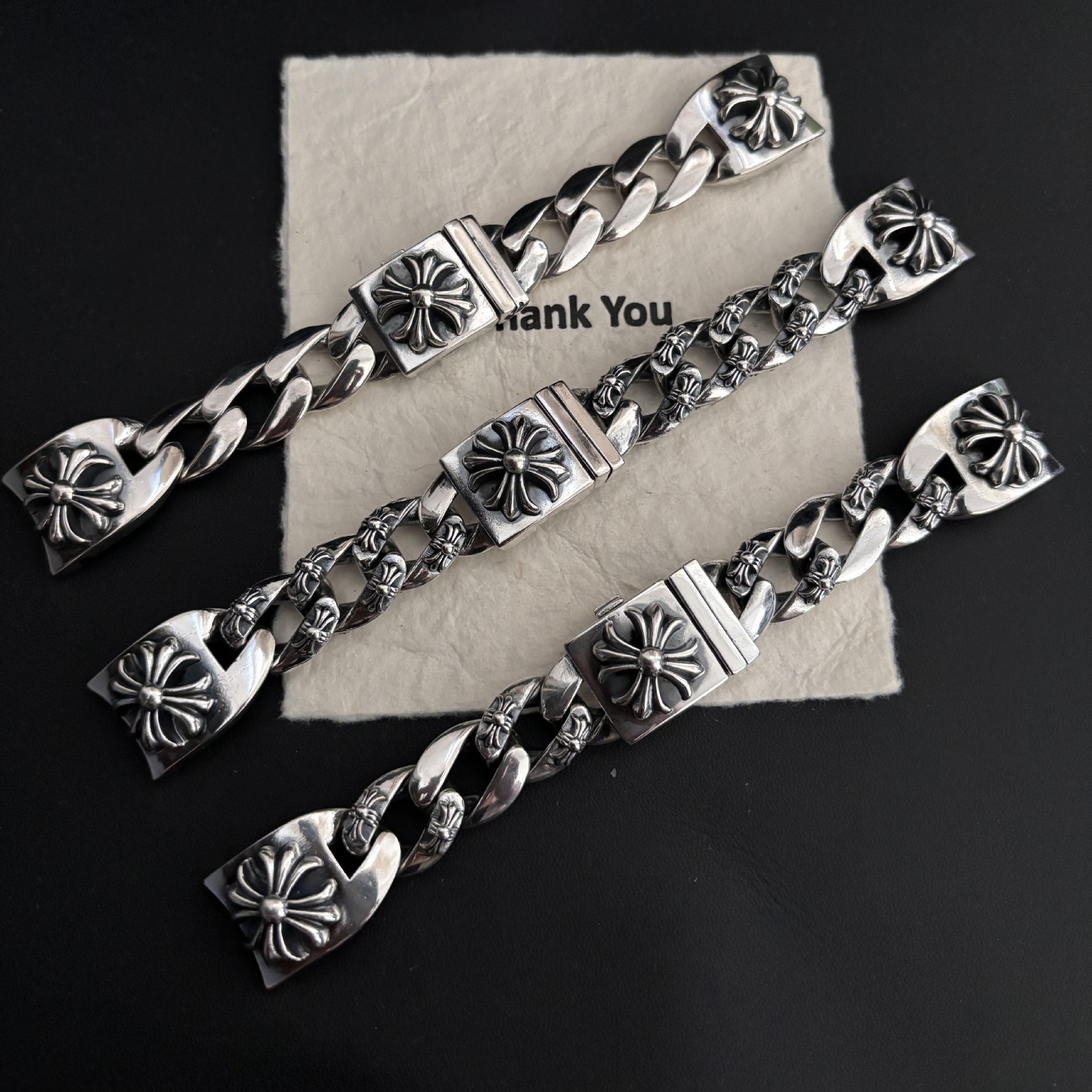 CH克罗伈十字花复古卡扣2.0通用表链男欧美复古朋克个性表带配件