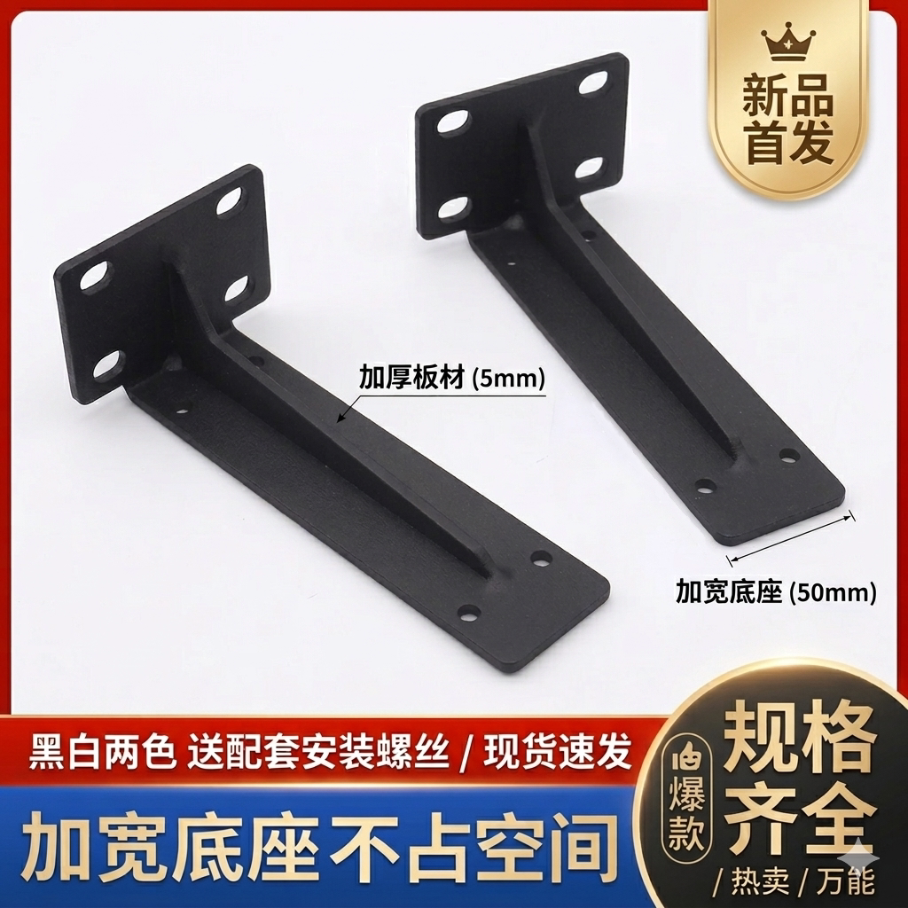 悬空电视柜承重墙上悬浮书桌隐形三角托架支架吊柜固定支撑置物架