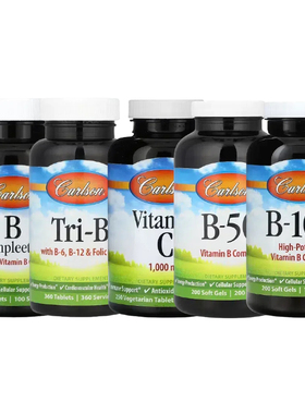 Carlson维生素B-100软Compleet凝胶50烟酸12 6 2叶酸Mild-C-Gel族