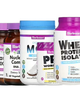 Bluebonnet有机中链甘油三酯MCT分离乳清蛋白锻炼前营养粉核苷酸