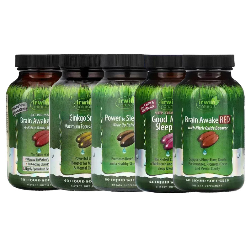 Irwin Naturals头大安MOOD睡压专注力5-HTP银杏脑PQQ一氧化氮眠