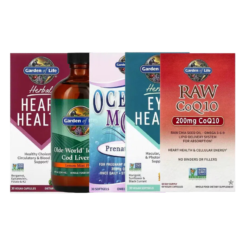 Garden of Life草本Heart Eye Health RAW辅酶Q10叶黄素Omega-3