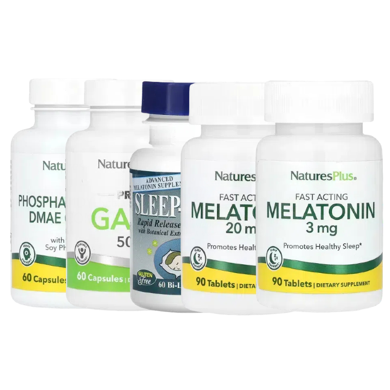 NaturesPlus褪黑素荷尔蒙PRO磷脂酰丝氨酸PS氨基丁酸GABA睡眠DMAE