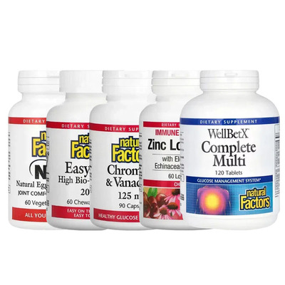 Natural Factors双甘氨柠檬酸镁粉钙钾螯合铁锌锭剂NEM天然蛋壳膜