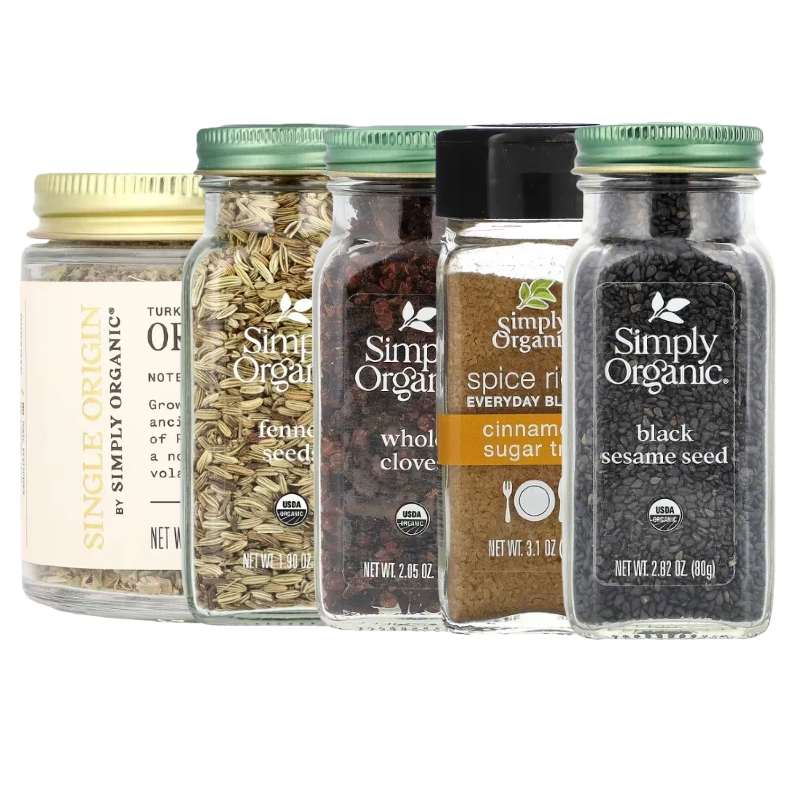 Simply Organic土耳其牛至三效肉桂糖棒粉丁香研磨黑芝麻茴香籽