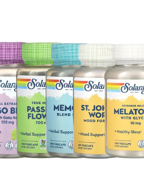 Solaray儿童FOCUS MEMORY磷脂酰丝氨酸+飞蛾叶SP-30和积雪草BRAIN