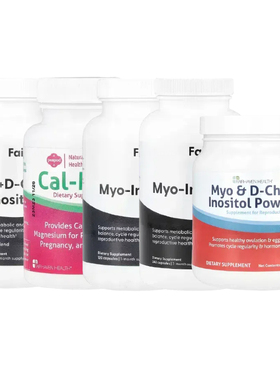 Fairhaven Health爱希尔Myo肌醇和D-Chiro手性肌醇粉豆荚钙镁胶囊