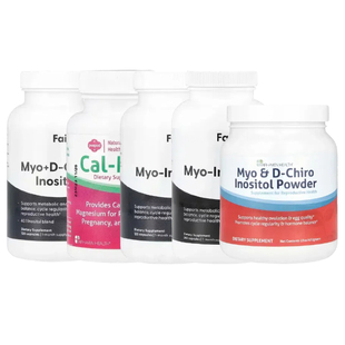Fairhaven Health爱希尔Myo肌醇和D-Chiro手性肌醇粉豆荚钙镁胶囊