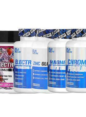 EVLution Nutrition吡啶甲酸铬柠檬葡萄糖钙镁+茶氨锌Electrocarb