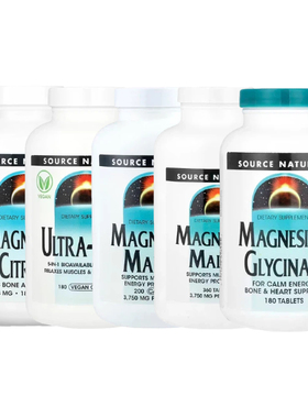 Source Naturals螯合钙镁Magtein片L-苏糖酸双甘氨酸镁Ultra-Mag