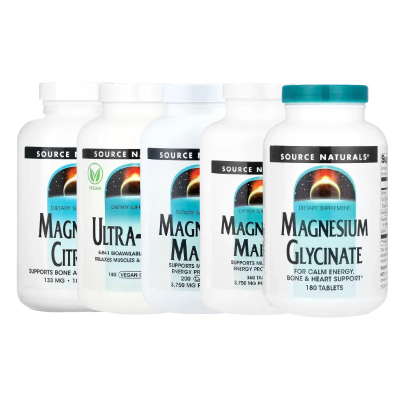 Source Naturals螯合钙镁Magtein片L-苏糖酸双甘氨酸镁Ultra-Mag