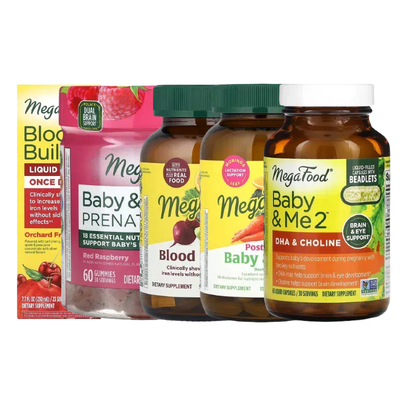 Megafood产前后复合多维生素Baby&Me 2含铁D3营养片Blood Builder