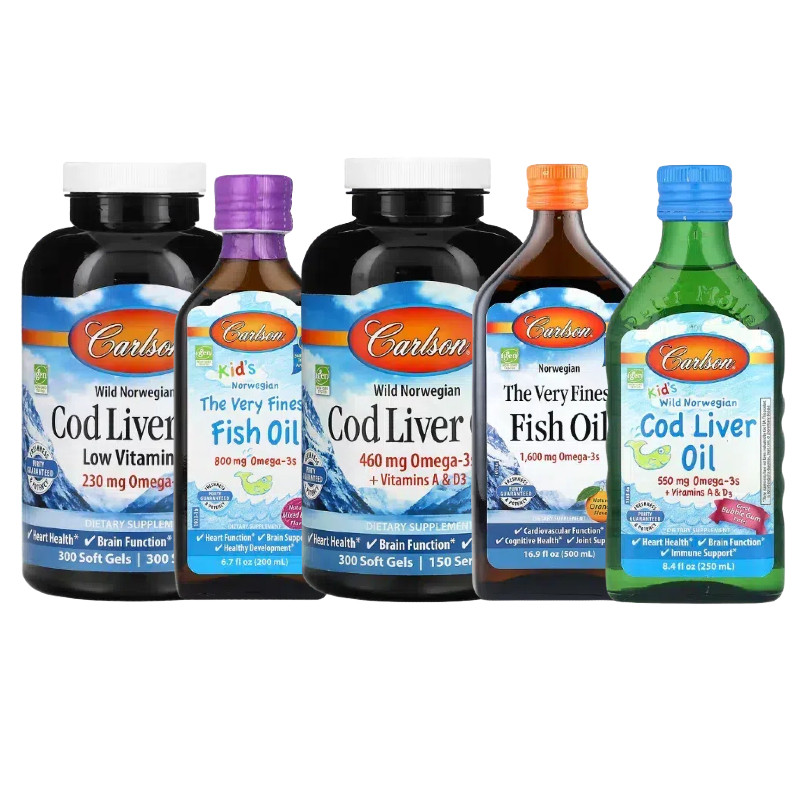Carlson儿童野生挪威鲑鳕鱼肝油Wild迷你Norwegian Cod Liver Oil