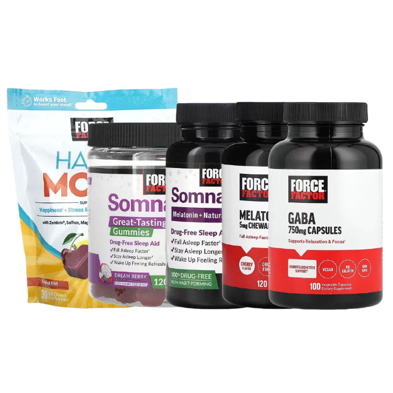 Force Factor褪黑素荷尔蒙Somnapure SLEEP软糖HAPPY MOOD咀嚼片