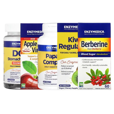 Enzymedica苹果醋母DGL解甘草酸软糖猕猴桃素酶小檗碱blood sugar