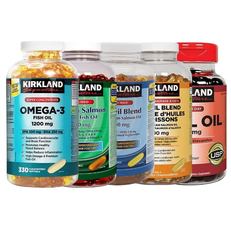 美国Kirkland深海鱼油加拿大三文鱼油 可兰 磷虾油Omega-3 软胶囊