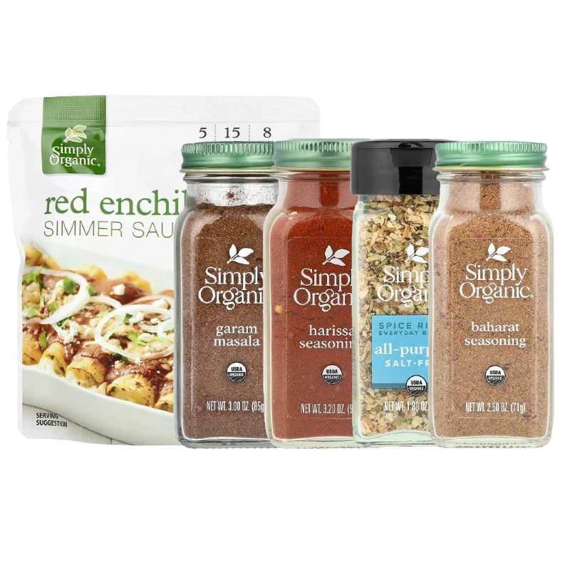 Simply Organic素食棕肉汁粉塔可焖酱有机香辛四季咸味调料混合物