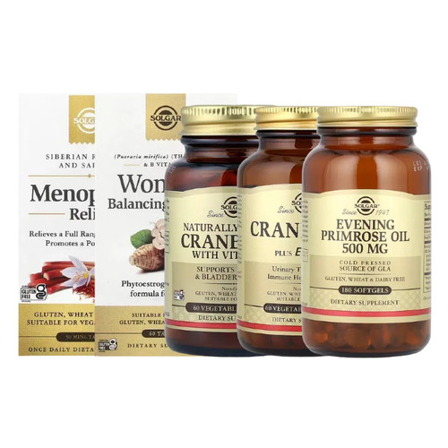 Solgar月见草精油天然蔓越莓更年期缓解PM PhytoGen维生素C复合物