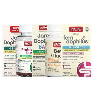 Jarrow Formulas全素食女性益生菌益生元菊粉MOS低聚果糖GUT CALM
