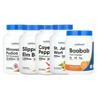 Nutricost含羞草籽红辣椒粉榆树皮猴面包果实粉胡芦巴积雪草黄芩