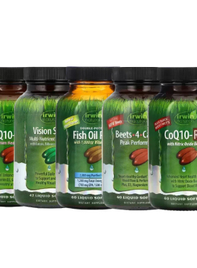 Irwin Naturals红辅酶Q10 Beets-4-Cardio 纯全鱼油 Vision Sharp