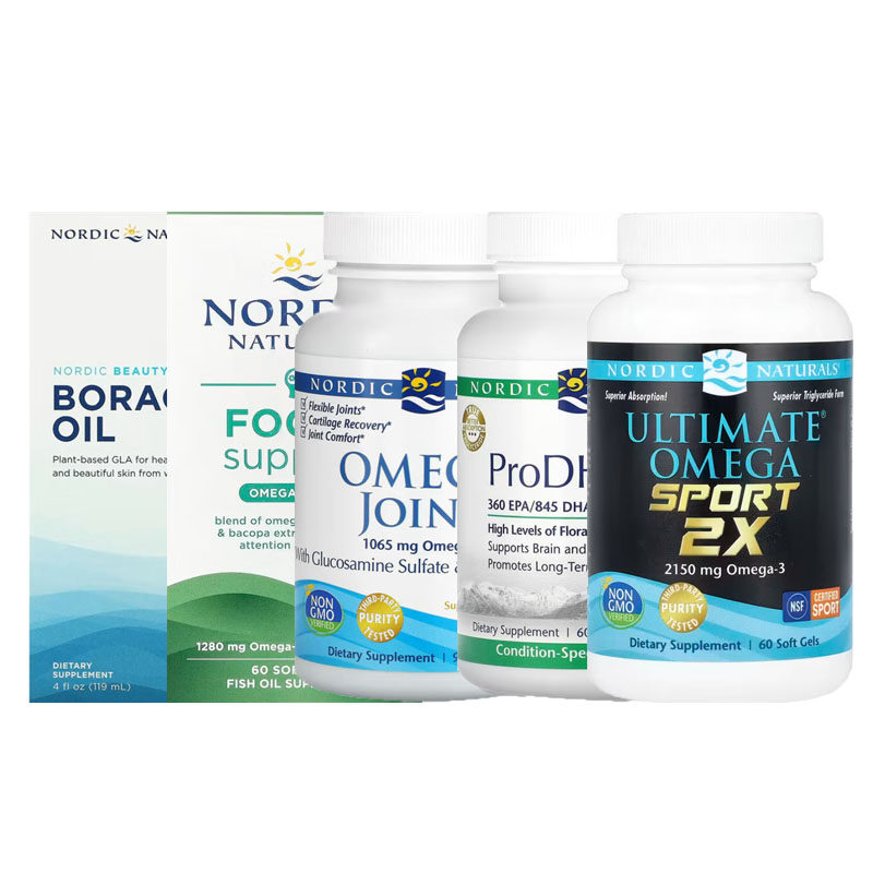 Nordic Naturals鱼油琉璃苣油姜黄素Joint月见草油Blue运动light