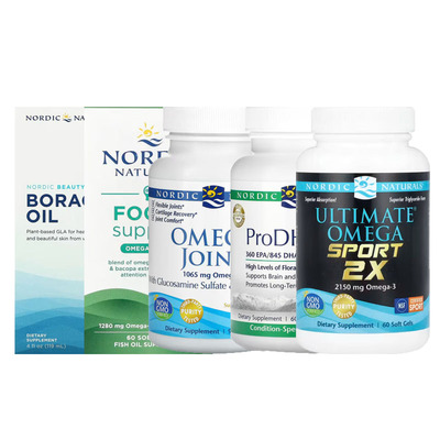 Nordic Naturals鱼油琉璃苣油姜黄素Joint月见草油Blue运动light