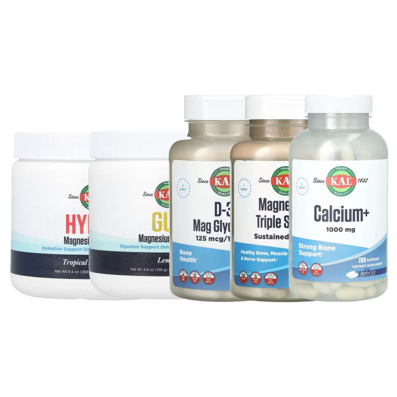 KAL柠檬酸钙+D-3甘氨酸镁1000粉GUT三重镁Hydro Magnesium Powder