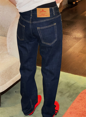 CHU楚妞[南屏]纯棉水洗复古休闲裤2026春季新款女直筒牛仔裤子潮