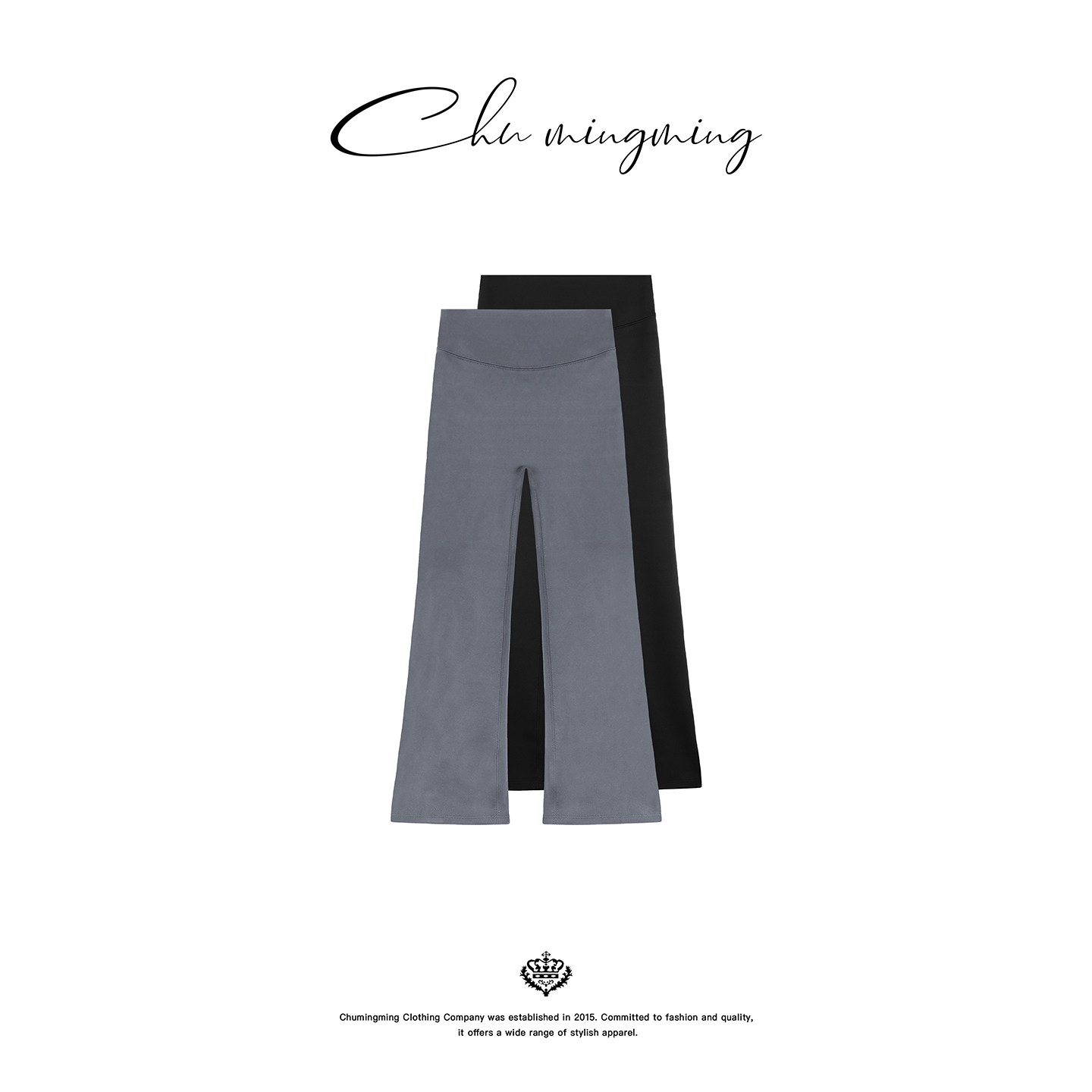 CHU楚妞薄绒加厚高弹微喇休闲长裤2026春季新款女打底鲨鱼裤裤子