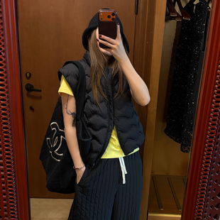 CHU楚妞[出片]波浪纹立领抓绒内胆马甲2025秋冬季新款女休闲背心