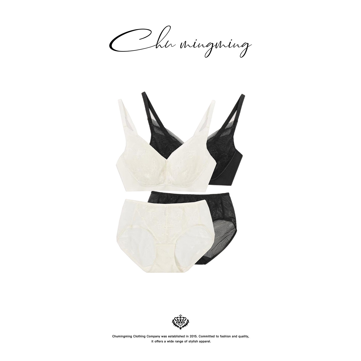 CHU楚妞蕾丝三明治花瓣无钢圈内衣裤套装AAMU252912