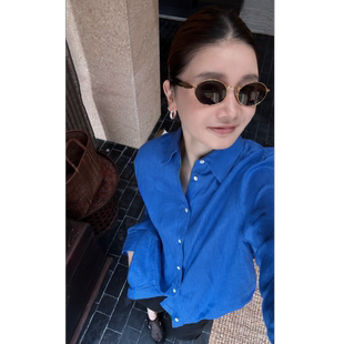 逸麻 衬衫 CHU楚妞 亚麻单排扣长袖 女百搭衬衣上衣 2025秋季 新款