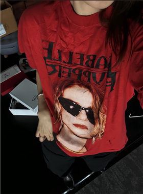 CHU楚妞[可拉]纯棉印花短袖T恤2026春夏季新款女宽松打底上衣潮