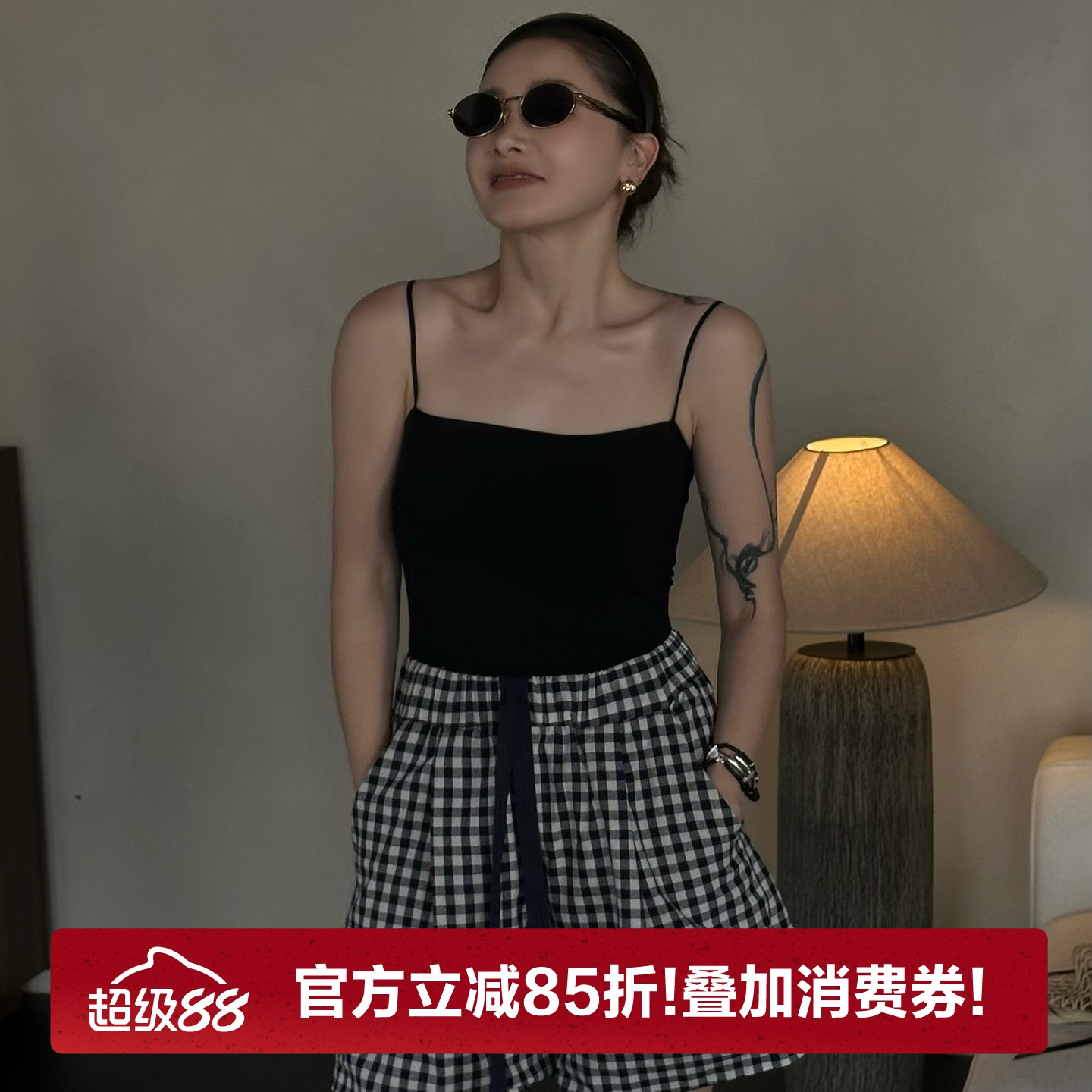 CHU楚妞短款内搭吊带春夏季新款女甜辣风美背打底抹胸背心