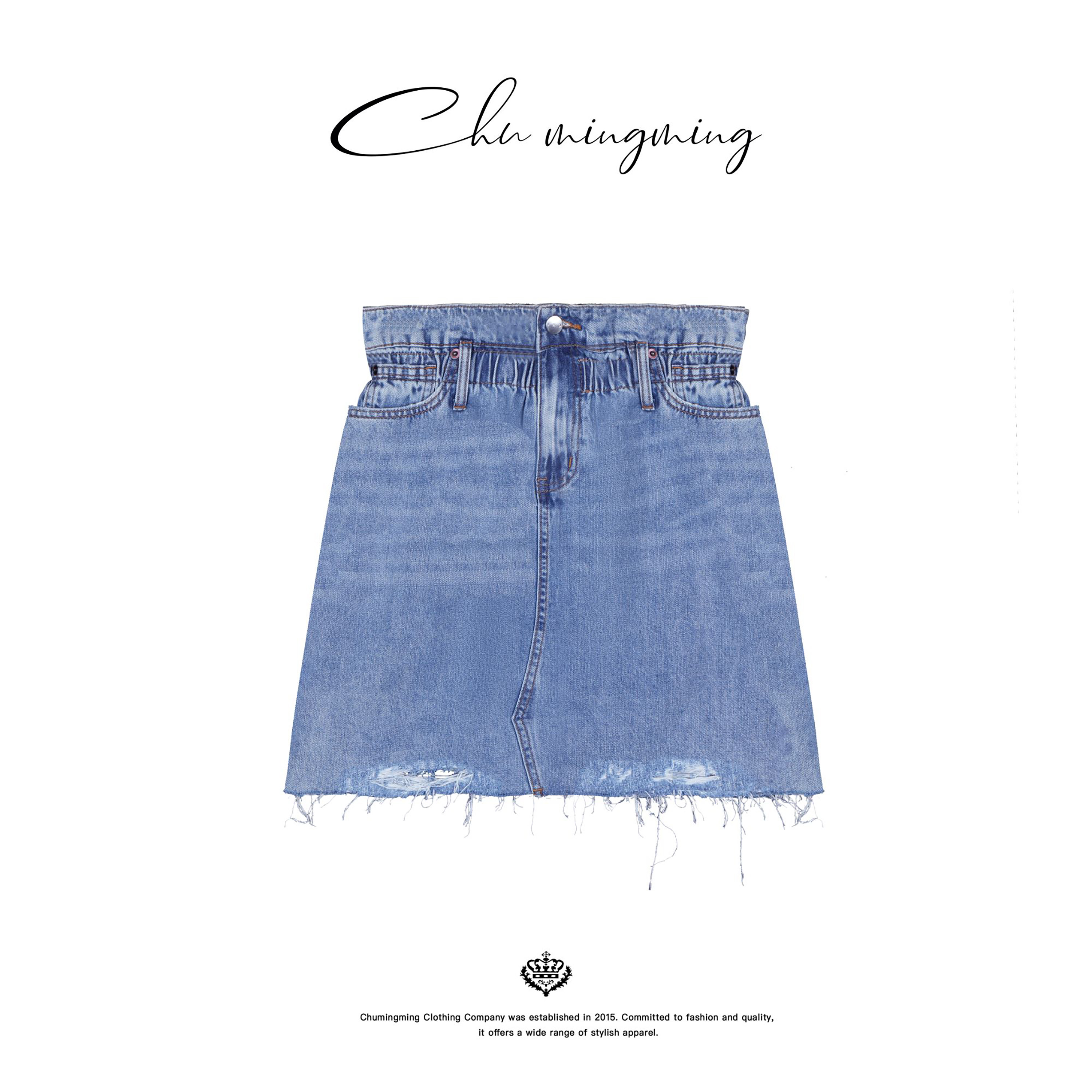 CHU楚妞  褶皱牛仔半裙YR0204,女装/女士精品,半身裙,淘宝优惠券,粉丝福利购,淘宝优惠卷