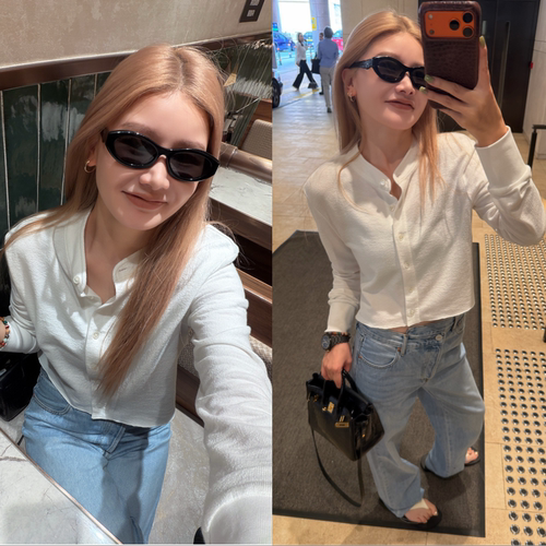 CHU楚妞【乌苏】白色设计感开衫上衣女2026新款秋轻薄长袖短外套