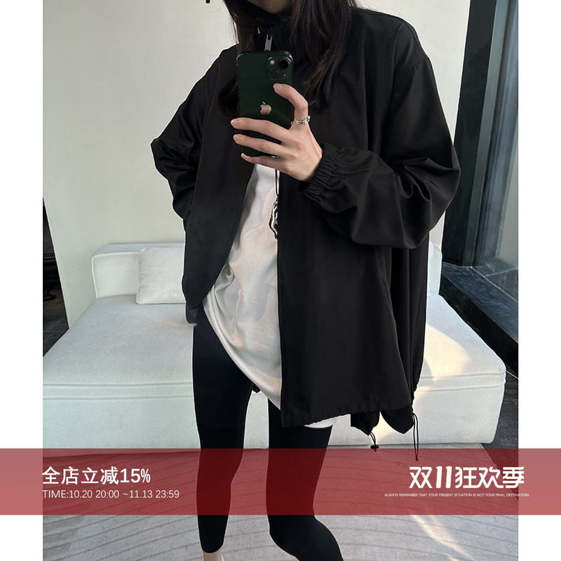 Chumingming小蛮腰拼色风衣外套