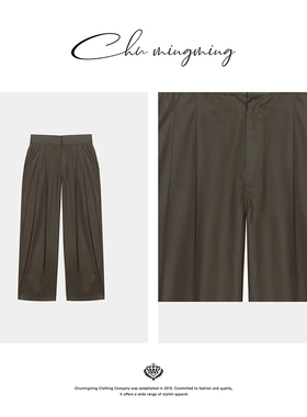 [CHU/2025SSNEW][软糖]时尚休闲黑色光面阔腿裤LH11790