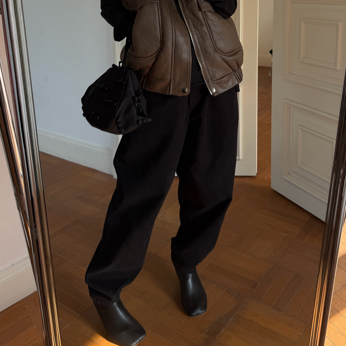 棉混纺多口袋纽扣休闲长裤裤子