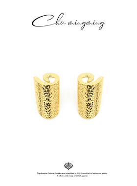 CHU楚妞锤纹卷卷耳环SPZC2508