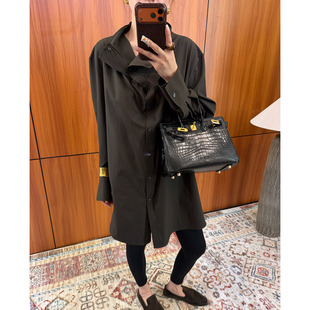 罩衫 CHU楚妞 风衬衫 立领个性 衬衣上衣CD2620 松调