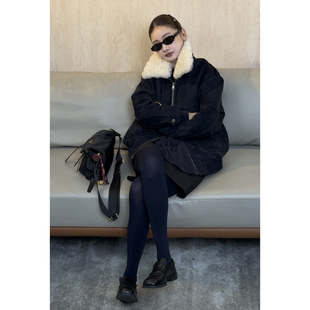 CHU楚妞 南非进口羊反绒90白鹅绒羽绒服外套XM2503 绒屿